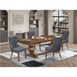 East West Furniture Laneville 5-Piece Dining Table Set in Walnut Finish