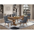 East West Furniture Laneville 5-Piece Dining Table Set in Walnut Finish