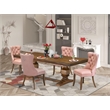 East West Furniture Laneville 5-Piece Kitchen Dining Set in Walnut Finish