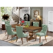 East West Furniture Laneville 7-Piece Kitchen Table Set in Walnut Finish