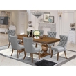 East West Furniture Laneville 7 Pieces Dining Set in Walnut Finish