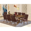 East West Furniture Laneville 9-Piece Mid-Century Dining in Walnut Finish