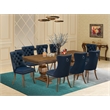 East West Furniture Laneville -9 Pieces Dining Table Set in Walnut Finish