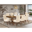 East West Furniture Laneville 9 Pieces Dining Table Set in Walnut Finish
