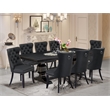East West Furniture Laneville 9 Pieces Dining Table Set in Black Finish