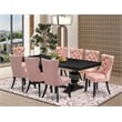 East West Furniture Laneville 9 Pieces Dining Table Set in Black Finish