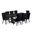 East West Furniture Laneville 9-Piece Kitchen Table Set in Black Finish
