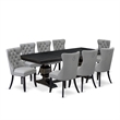 East West Furniture Laneville 9 Pieces Dining Table Set in Black Finish