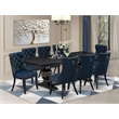 East West Furniture Laneville 9-Piece Kitchen Table Set in Black Finish