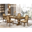 East West Furniture Laneville 5-Piece Kitchen Dining Set in Walnut Finish