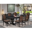 East West Furniture Laneville 7-Piece Kitchen Table Set in Black Finish