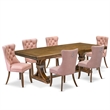 East West Furniture Northcliffe 7-Piece Kitchen Table Set in Walnut Finish