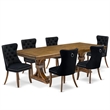 East West Furniture Northcliffe 7-Piece Modern Dining Table Set in Walnut Finish
