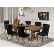 East West Furniture Northcliffe 7-Piece Modern Dining Table Set in Walnut Finish