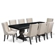 East West Furniture Northcliffe 9-Piece Dining Set in Black Finish