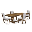 East West Furniture Laneville 5 Pieces Kitchen Table Set in Walnut Finish