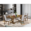 East West Furniture Laneville 5 Pieces Kitchen Table Set in Walnut Finish