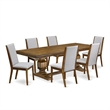 East West Furniture Laneville 7 Pieces Modern Dining Roo in Walnut Finish