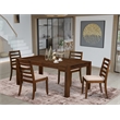 East West Furniture Lismore 5 Piece A Dining Table Set in Walnut Finish