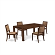 East West Furniture Lismore 5 Piece A Kitchen Table Set in Walnut Finish