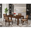East West Furniture Lismore 5 Piece A Kitchen Table Set in Walnut Finish