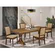 East West Furniture Northcliffe 5-Piece Mid Century Dining Table Set in Walnut