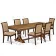 East West Furniture Northcliffe 7-Piece Dining Table Set in Walnut Finish