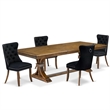 East West Furniture Northcliffe 5-Piece Kitchen Dining Set in Walnut Finish