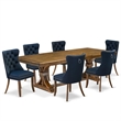 East West Furniture Northcliffe 7-Piece Modern Dining Table Set in Walnut Finish