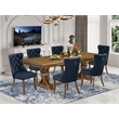 East West Furniture Northcliffe 7-Piece Modern Dining Table Set in Walnut Finish