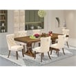 East West Furniture Northcliffe 7-Piece Modern Dining Table Set in Walnut Finish