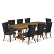 East West Furniture Northcliffe 9-Piece Kitchen Table Set in Walnut Finish