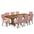 East West Furniture Northcliffe 9-Piece Kitchen Table Set in Walnut Finish
