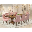 East West Furniture Northcliffe 9-Piece Kitchen Table Set in Walnut Finish