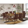 East West Furniture Northcliffe 9-Piece Mid-Century Dining Set in Walnut Finish
