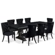 East West Furniture Northcliffe 9-Piece Kitchen Table Set in Black Finish