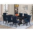 East West Furniture Northcliffe 9-Piece Modern Dining Table Set in Black Finish