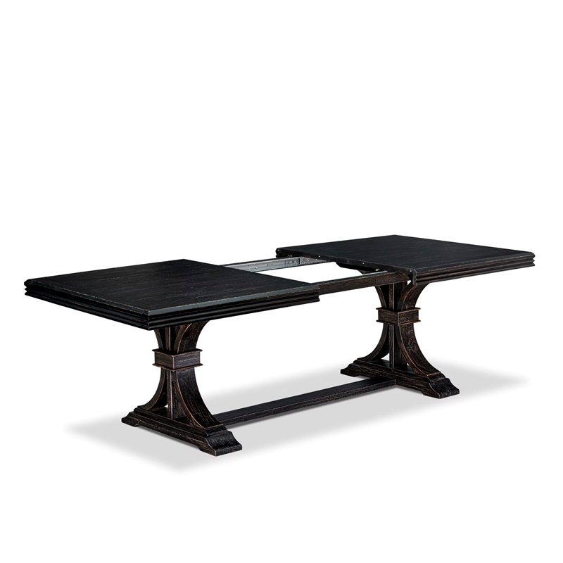 East West Furniture Northcliffe 7-Piece Kitchen Table Set in Black Finish