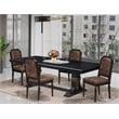 East West Furniture Northcliffe 5-Piece Kitchen Dining Set in Black Finish