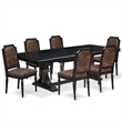 East West Furniture Northcliffe 7-Piece Modern Dining Table Set in Black Finish