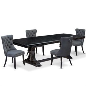 East West Furniture Northcliffe 5 Pieces Modern Dining Set in Black Finish