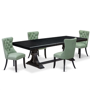 East West Furniture Northcliffe 5 Pieces Modern Dining Set in Black Finish