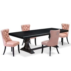 East West Furniture Northcliffe 5 Pieces Modern Dining Set in Black Finish
