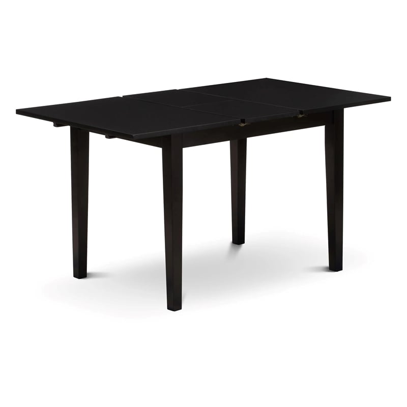 East West Furniture Norfolk 3-Piece Kitchen Dining Set in Black Finish