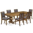 East West Furniture Northcliffe 7-Piece Kitchen Table Set in Walnut Finish
