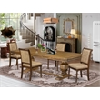 East West Furniture Northcliffe 5-Piece Dining Table Set in Walnut Finish