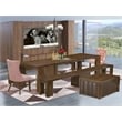 East West Furniture Xtenczar 6-Piece Extendable Dining Set in Walnut Finish