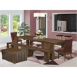 East West Furniture Xtenczar 6-Piece Extendable Dining Set in Walnut Finish