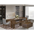 East West Furniture Xtenczar 6-Piece Extendable Dining Set in Walnut Finish