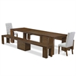 East West Furniture Xtenczar 5-Piece Extendable Dining Set in Walnut Finish